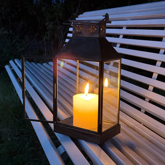 Antiqued Brass Table Lantern