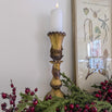 Antiqued Gold Baroque Reindeer Candle Holder