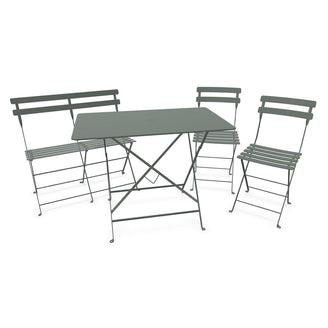Bistro Dining Table + Bench +2 Chair Set