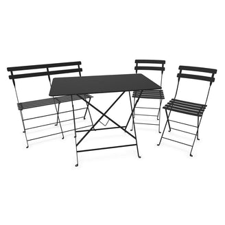 Bistro Dining Table + Bench +2 Chair Set