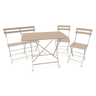 Bistro Dining Table + Bench +2 Chair Set