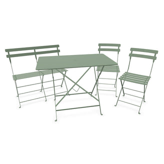 Bistro Dining Table + Bench +2 Chair Set