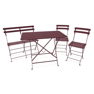 Bistro Dining Table + Bench +2 Chair Set