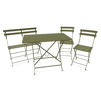 Bistro Dining Table + Bench +2 Chair Set