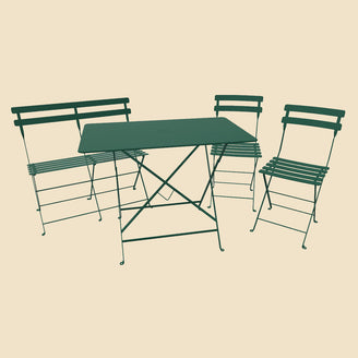 Bistro Dining Table + Bench +2 Chair Set