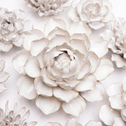 Ceramic Camelia Flower Ivory