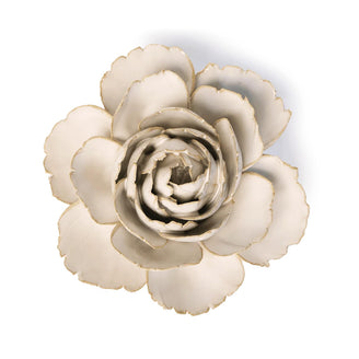 Ceramic English Rose Flower Soft Ivory