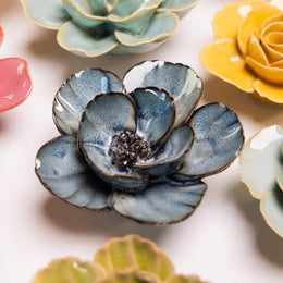 Ceramic Lotus Flower Blue