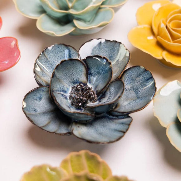 Ceramic Lotus Flower Blue