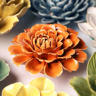 Ceramic Marigold Orange Flower