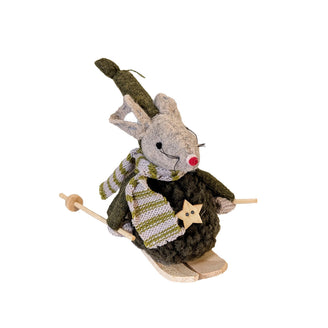 Slalom Skiing Mouse Christmas Decoration