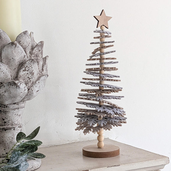 Nordic Felt Christmas Tree with Snowflake Branches