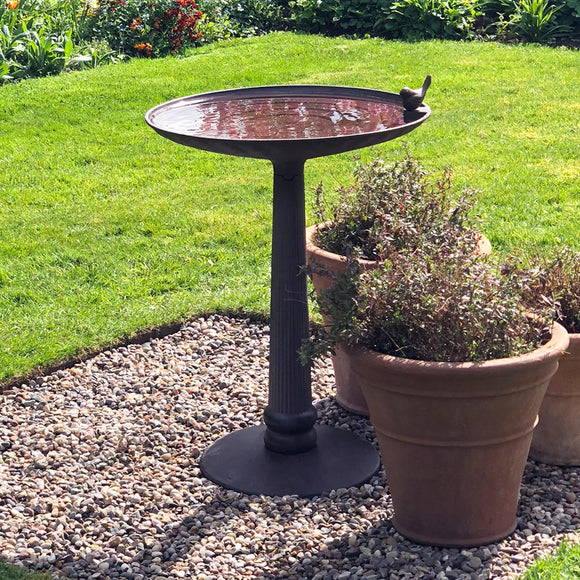 Classic Cast Iron Bird Bath on Stand