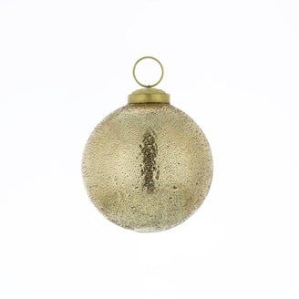 Crackled Gold Quartz Glass Bauble