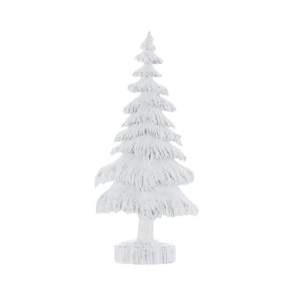White Decorative Carved Effect Christmas Tree