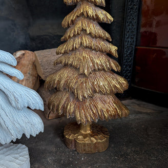 White Decorative Carved Effect Christmas Tree
