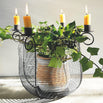 Wire Table Planter with 4 Taper Candle Holders