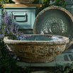Deep Stoneware Water Bowl with Teal Glaze