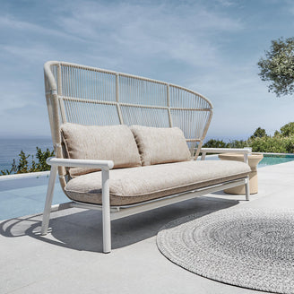 Fern Aluminium High Back 2 Seater Sofa