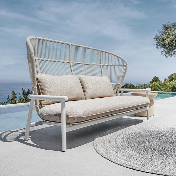 Fern Aluminium High Back 2 Seater Sofa