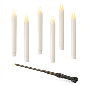 Floating Magic Candles with Wand – Set of 6