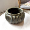 Glazed Round Ribbed Planter