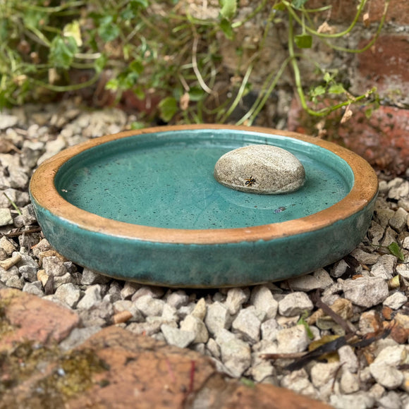 Glazed Turquoise Lulu Bird Bath