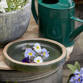 Glazed Ceramic Bird Bath