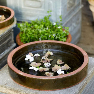 Glazed Ceramic Bird Bath