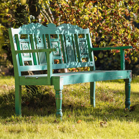 Green Artisan Indian Fiddle Bench