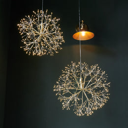 Hanging 40cm LED Gold Dandelion Sphere