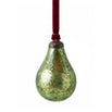 Small Antiqued Green Glass Pear Christmas Decoration