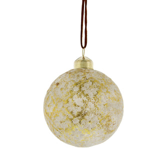 Ivory and Gold Glass Bauble