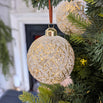 Ivory and Gold Glass Bauble