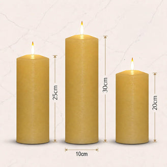 Ivory Set of 3 LED Pillar candles