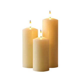 Ivory Set of 3 LED Pillar candles
