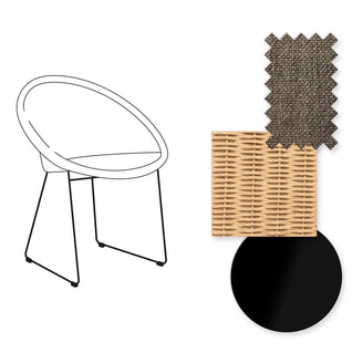 Joe Indoor Dining Chair Black Sled Base