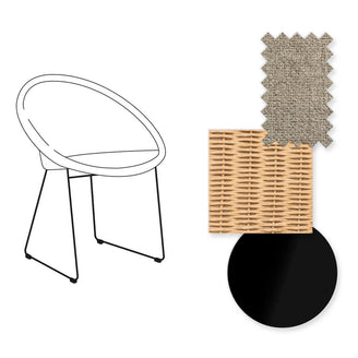 Joe Indoor Dining Chair Black Sled Base