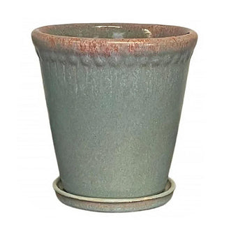 Lacepot Edged Glazed Plant Pot Mixed Blues