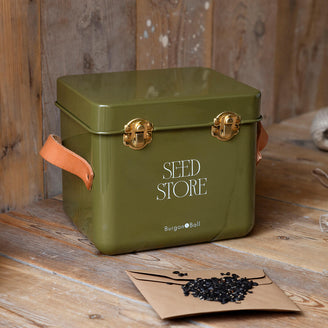 Leather Handled Mini Seed Storage Tin