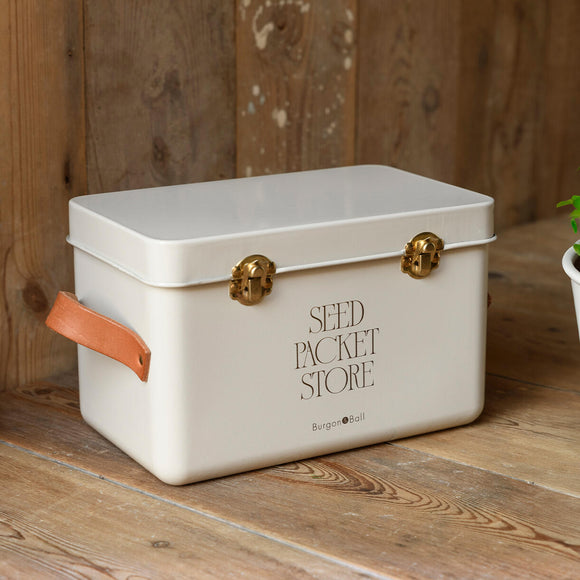 Classic Leather Handled Seed Storage Tins