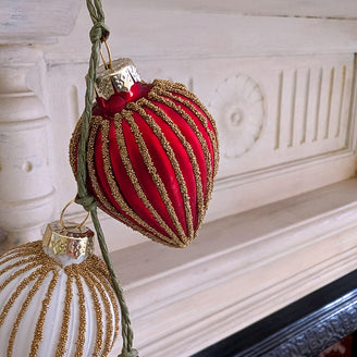 Festive Coloured Glass Triple Drop Decoration