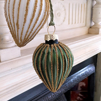 Festive Coloured Glass Triple Drop Decoration