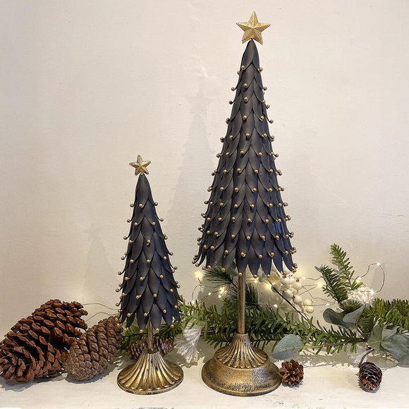 Ornate Metal Black & Gold Christmas Trees