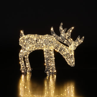 Silver Grazing LED Reindeer