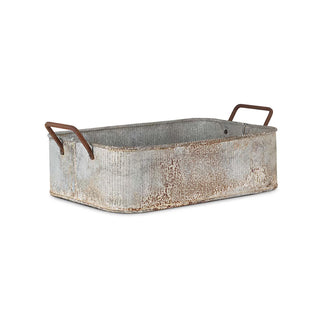 Outdoor Planter Tray with Aged Zinc finish