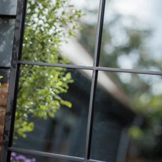 Square Outdoor Windowpane Mirror