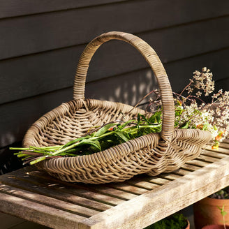 Rattan Vegetable Harvest Trug