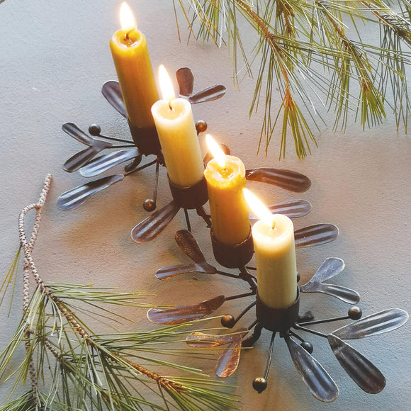 Rustic Mistletoe Christmas Candle Centrepiece