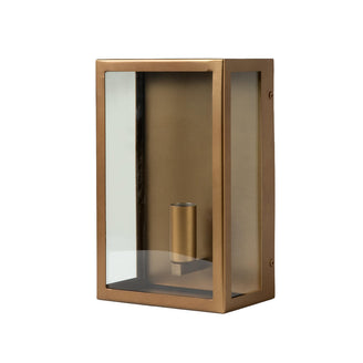 Sandford Outdoor Wall Lantern in Antiqued Brass